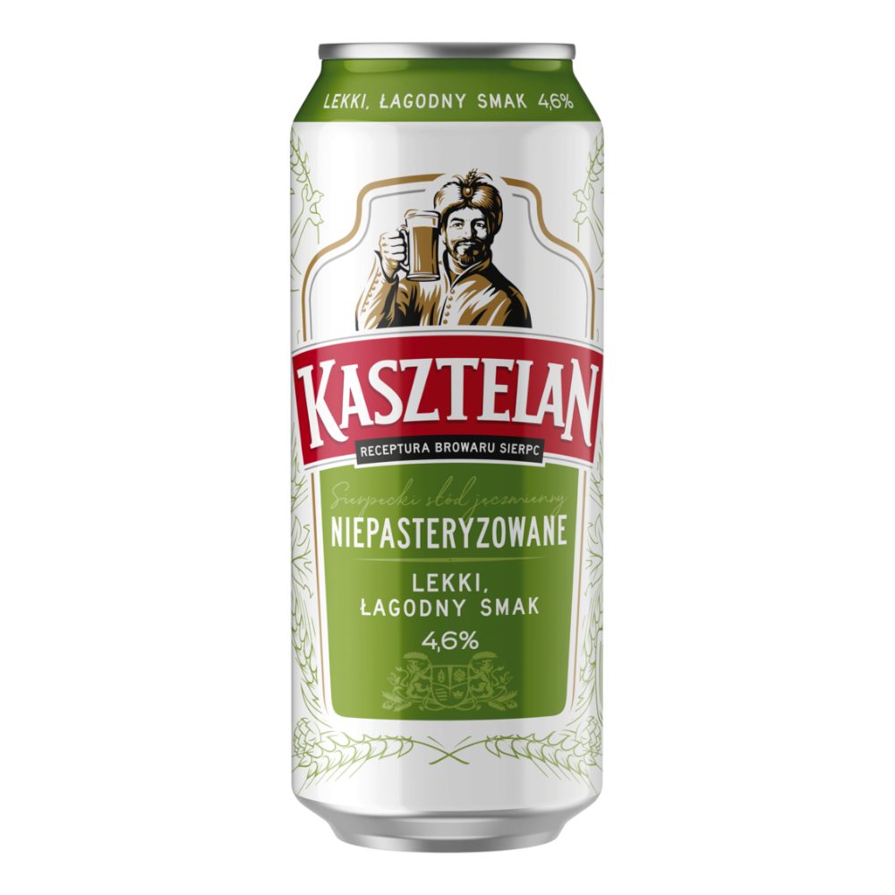 Piwo Kasztelan Niepasteryzowane 4,6% 500 ml Puszka DRS