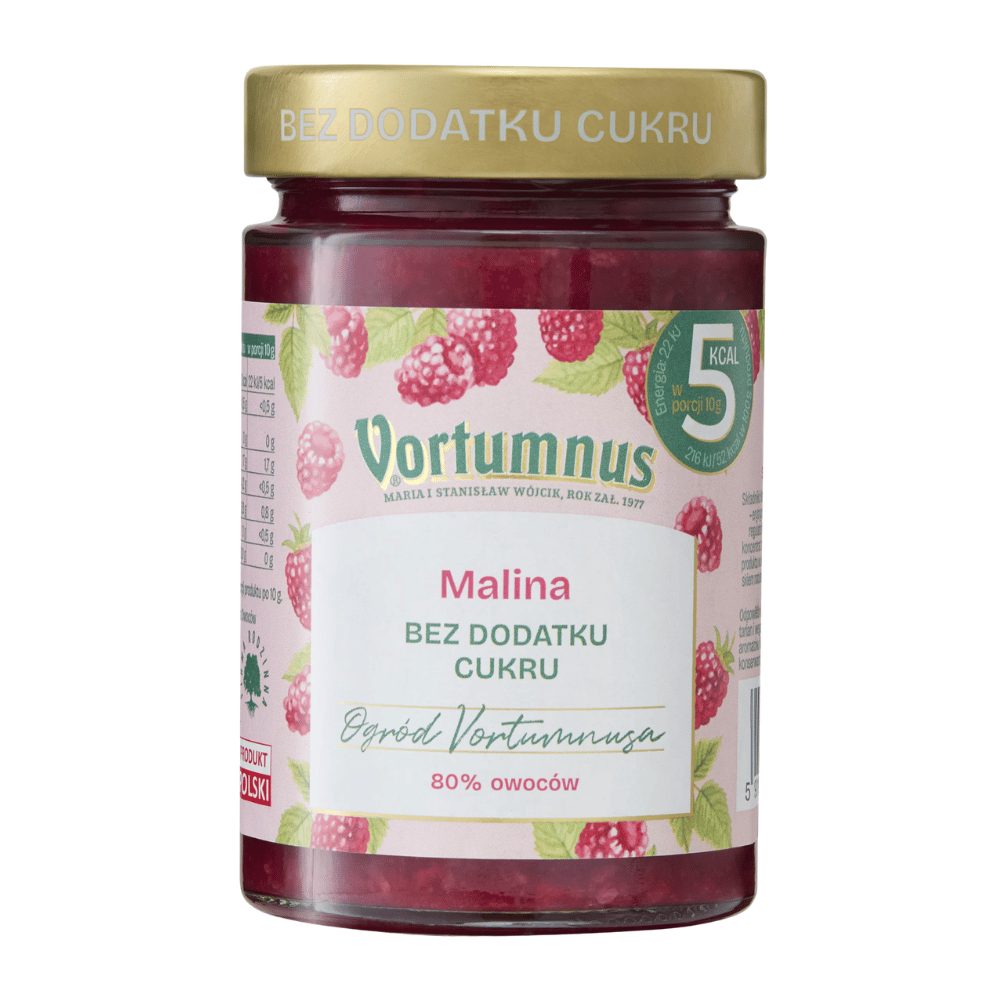 Przetwory owocowe Vortumnus Malina 80% bez dodatku cukru 300 g