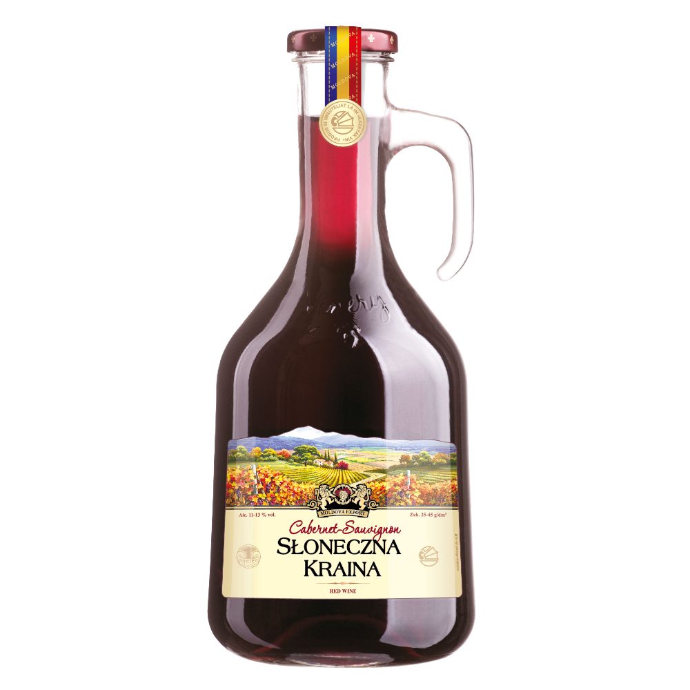 Wino Słoneczna Kraina Cabernet Sauvignon 13% czerwone półsłodkie 1000 ml
