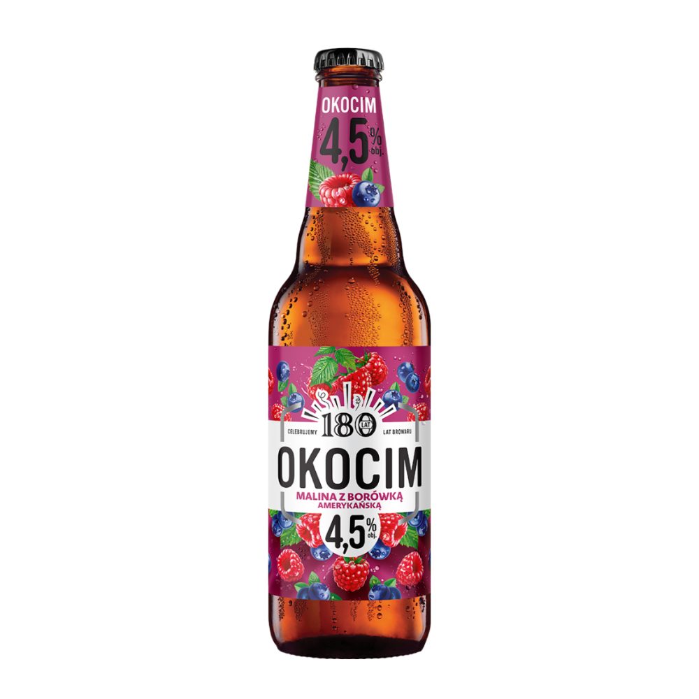 Piwo Okocim Malina z Borówką Amerykańską 4,5% 500 ml